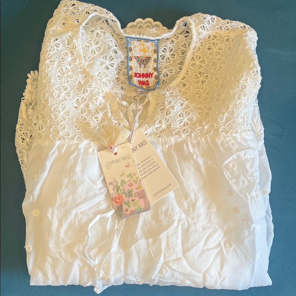 NWT Johnny Was Melodie Tunic in White. Size Small - Picture 6 of 8